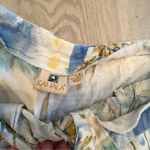 Kahala Hawaii Tropical Print Wide Leg Capri Pants 10 - Picture 3 of 7